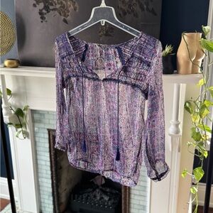 American Eagle Outfitters Purple Patterned Blouse